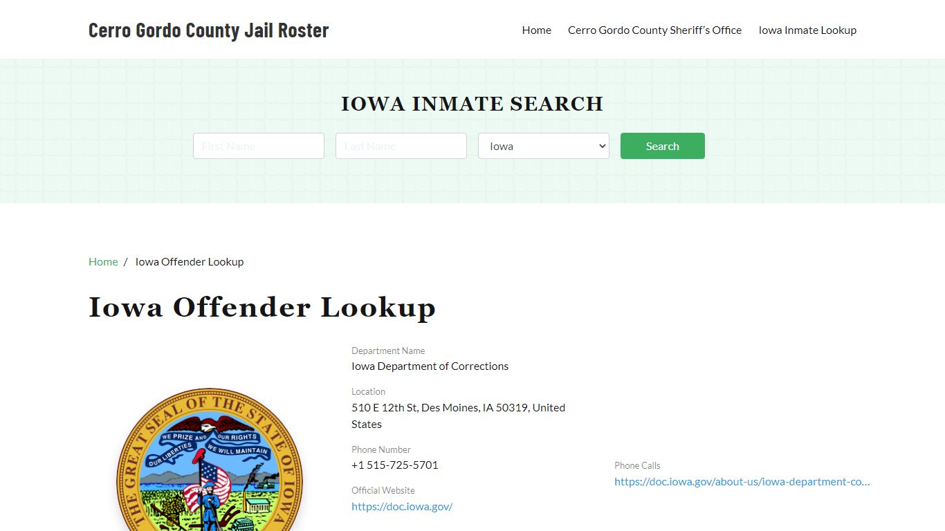 Iowa Inmate Search, Jail Rosters